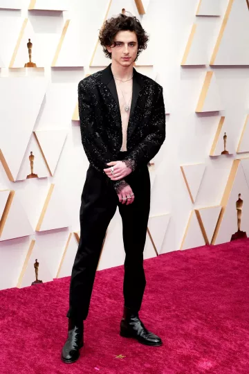 Louis Vuitton Sequined Jacket worn by Timothée Chalamet on Oscars 2022 Red-Carpet