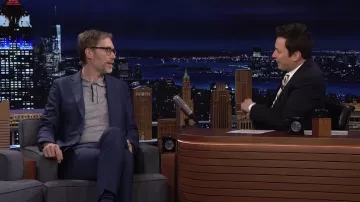 Grey Polo Shirt worn by Stephen Merchant as seen in The Tonight Show Starring Jimmy Fallon