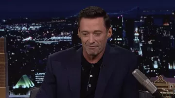 Black Polo Shirt worn by Hugh Jackman as seen in The Tonight Show Starring Jimmy Fallon