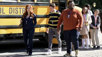 Adidas sneakers worn by Zach (Larry Owens) as seen in Abbott Elementary TV series outfits (Season 1 Episode 13)