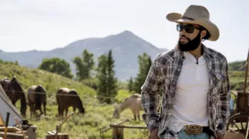 Sunglasses worn by Colby (Denim Richards) as seen in Yellowstone TV show outfits (Season 3 Episode 2)