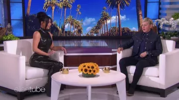 Vinyl Sleeveless Jumpsuit worn by Kim Kardashian as seen in The Ellen DeGeneres Show