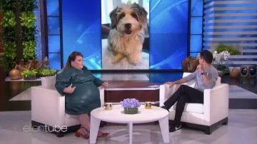 Robe en cuir portée par Chrissy Metz vue dans The Ellen DeGeneres Show