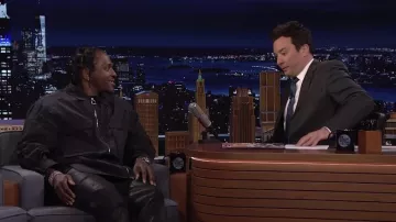 Black Bomber Jacket worn by Pusha T as seen in The Tonight Show Starring Jimmy Fallon TV show