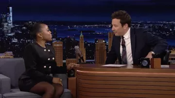 Black dress worn by Quinta Brunson as seen in The Tonight Show Starring Jimmy Fallon on April 27, 2022