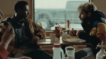 Brown Jacket worn by Val (Jerrod Carmichael) as seen in On the Count of Three movie outfits