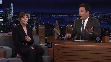 Black Blazer Jacket worn by Christina Ricci as seen in The Tonight Show Starring Jimmy Fallon