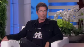 Printed Black T-shirt worn by Rob Lowe as seen in The Ellen DeGeneres Show