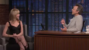 Black Fringe Dress worn by Kiernan Shipka as seen in Late Night with Seth Meyers