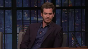 Blue Shirt worn by Andrew Garfield as seen in Late Night with Seth Meyers