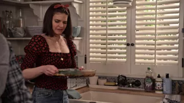 Printed Top worn by Allison (Lindsey Kraft) as seen in Grace and Frankie TV series outfits (Season 7 Episode 3)