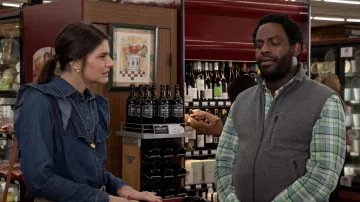 Denim Ruffle Shirt worn by Mia (Briana Lane) as seen in Grace and Frankie (Season 7 Episode 13)