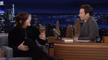 Black Blazer Jacket worn by Norman Reedus as seen in The Tonight Show Starring Jimmy Fallon on May 2, 2022