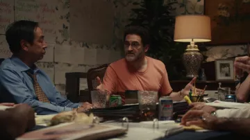 Pink T-shirt worn by David Rudolf (Michael Stuhlbarg) as seen in The Staircase TV show wardrobe (Season 1 Episode 2)