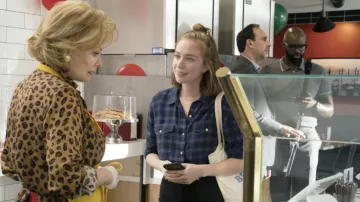 Cheetah Printed Shirt worn by Deborah Vance (Jean Smart) as seen in Hacks TV Show Wardrobe (Season 1 Episode 3)