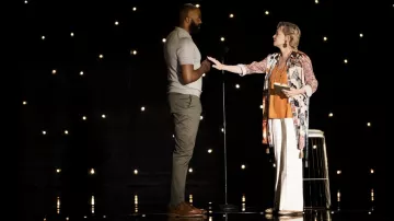 Printed Shirt worn by Deborah Vance (Jean Smart) as seen in Hacks TV show outfits (Season 1 Episode 9)