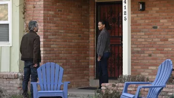 Grey suede jacket worn by Cassie Dewell (Kylie Bunbury) as seen in Big Sky TV show outfits (Season 2 Episode 18)