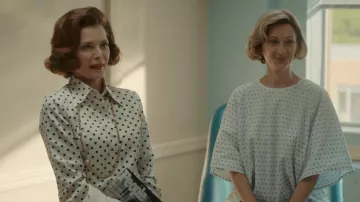 Polka Dots Withe Shirt worn by Betty Ford (Michelle Pfeiffer) as seen in The First Lady TV series wardrobe (Season 1 Episode 5)
