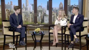 Navy Blue Suit worn by Freddie Highmore as seen in LIVE with Kelly and Ryan