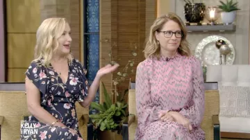 Pink Printed Dress worn by Jenna Fischer as seen in LIVE with Kelly and Ryan 