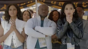 Belted Leather Jacket worn by Olivia Baker (Samantha Logan) as seen in All American TV show outfits (S04E20)