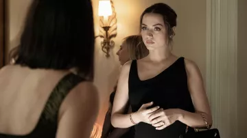 Black Midi Dress with Slit worn by Melinda (Ana de Armas) in Deep Water wardrobe