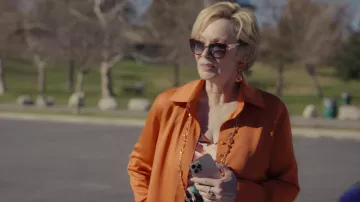 Sunglasses worn by Deborah Vance (Jean Smart) as seen in Hacks TV show (Season 2 Episode 3)