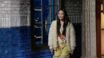 Printed Dress worn by Kim Minha as seen in The Late Show with Stephen Colbert