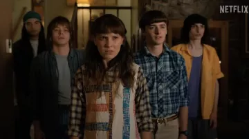 Printed White Dress worn by Eleven (Millie Bobby Brown) as seen in Stranger Things Wardrobe from Season 4