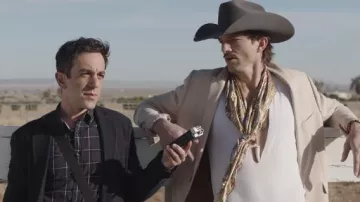 White V Neck Top worn by Ashton Kutcher in Vengeance movie