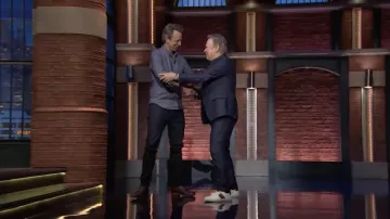 White sneakers worn by Billy Crystal in Late Night with Seth Meyers on May 23, 2022