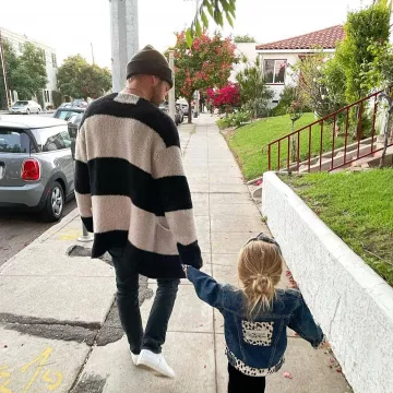 Black and White Cardigan worn by Aaron Paul on the Instagram account of @laurenpaul8