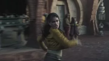 Yellow jacket worn by Adria Arjona in Andor TV show wardrobe (Season 1)