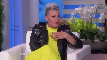 Leather jacket worn by Pink as seen in The Ellen DeGeneres Show