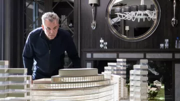 Blue Zip Harrington Jacket worn by Dan Jenkins (Danny Huston) as seen in Yellowstone TV series (Season 2 Episode 5)