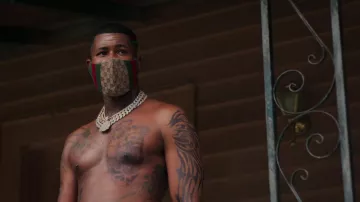 Gucci Face Mask worn by Lil Murda (J. Alphonse Nicholson) as seen in P-Valley TV series outfits (Season 2 Episode 1)