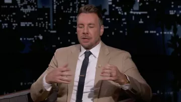 Gold Tie Pin of Dax Shepard as seen in Jimmy Kimmel Live!