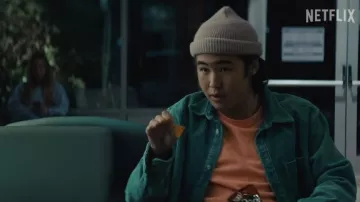 Corduroy overshirt jacket worn by Nico Hiraga in Hello, Goodbye and Everything In Between movie wardrobe