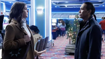 Wool Navy Blue Coat worn by Terry Thomas (Michael Greyeyes) as seen in Rutherford Falls TV series wardrobe (S02E06)