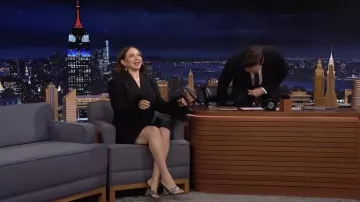 Talons Strass argentés portés par Maya Rudolph dans The Tonight Show Avec Jimmy Fallon
