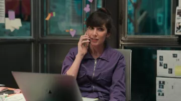 Purple Jumpsuit worn by Carla (Nora Hamzawi) as seen in Irma Vep TV show wardrobe (Season 1 Episode 3)