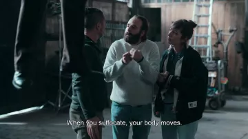 Russell Athletic Jacket worn by Carla (Nora Hamzawi) as seen in Irma Vep TV series wardrobe (S01E03)