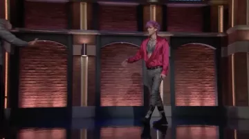 Boots worn by Machine Gun Kelly as seen in Late Night with Seth Meyers