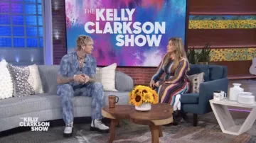 Blue Jacket and Pants set worn by Machine Gun Kelly as seen in The Kelly Clarkson Show