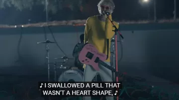 Yellow long sleeve sweater worn by Machine Gun Kelly in Downfalls High