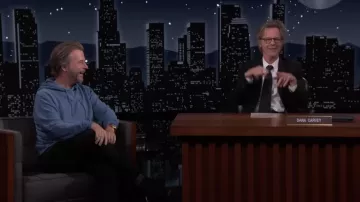Blue hoodie worn by David Spade in Jimmy Kimmel Live! TV show