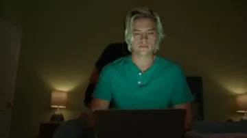 Green Henley Tee worn by Jake (Dylan Sprouse) as seen in My Fake Boyfriend