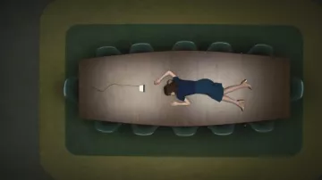 Pumps worn by Helly (Britt Lower) in Severance TV show (Season 1 Episode 1)