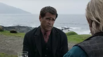 Striped Pink Shirt worn by Padraic (Colin Farrell) as seen in The Banshees of Inisherin