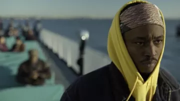 The bandana with an eagle worn by Bobby Diggs (Ashton Sanders) in the series Wu-Tang: An American Saga (Season 2 Episode 4)